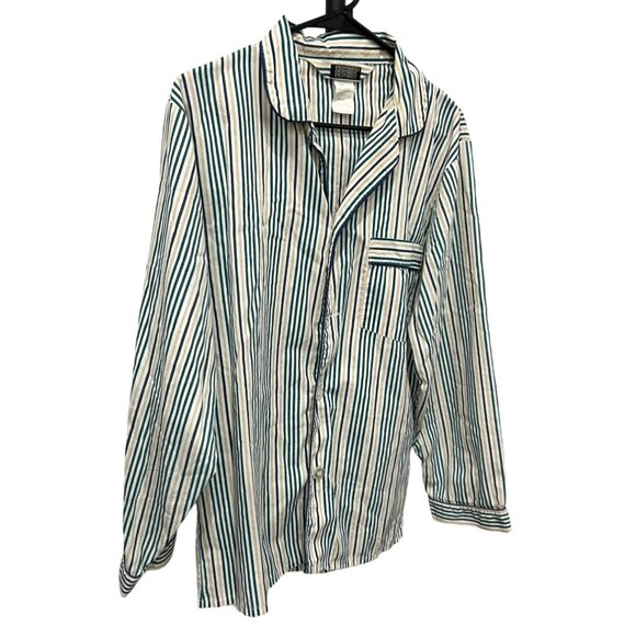 Vintage 70s Knightsbridge Mens Striped Pajama Top Button-Down Shirt Sz S - Picture 3 of 8
